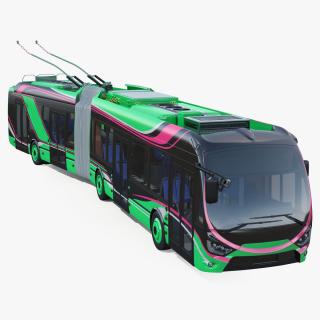 3D Electric Hybrid Trolleybus Rigged model