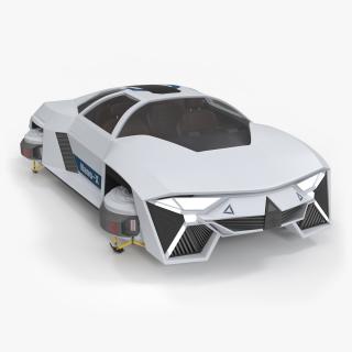 Hover Car White Rigged 3D