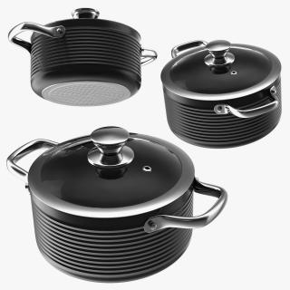 Cooking Pot with Lid Set Generic 3D