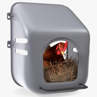 3D Chicken in Wall Mount Nesting Nest Box model