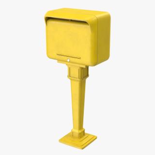 3D model Yellow Metal Mailbox Post