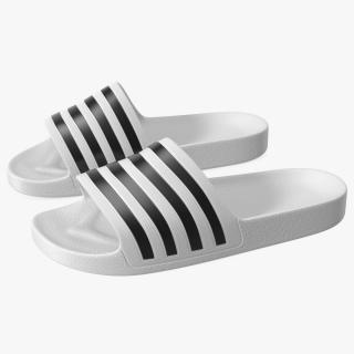 Rubber Flip-Flops Slippers White 3D