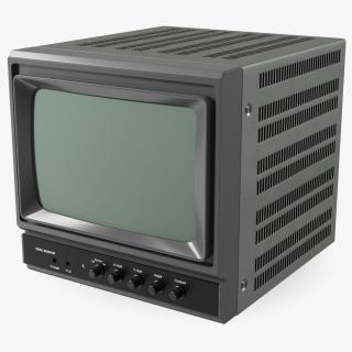 Vintage Black And White Video Monitor 3D