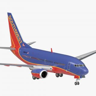 3D model Boeing 737-600 Southwest Airlines Rigged