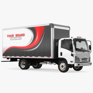 3D Box Truck Isuzu NPR 2018 Rigged Your Brand for Maya