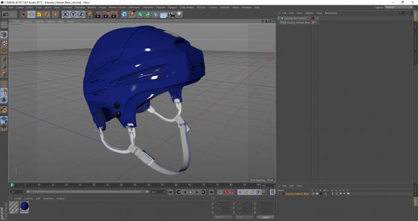 3D Hockey Helmet Blue model