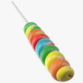 3D Rainbow Twist Lollipop Candy model