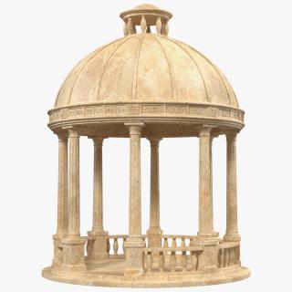 Outdoor Stone Garden Gazebo with Roof 3D