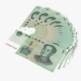 3D Fan of Chinese 1 Yuan 2019 Banknotes