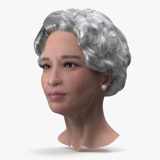 3D Asian Grandma Head model
