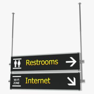3D Airport Signs Restroom Internet