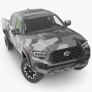 Toyota Tacoma TRD Off Road Gray Camouflage 2021 Rigged 3D model