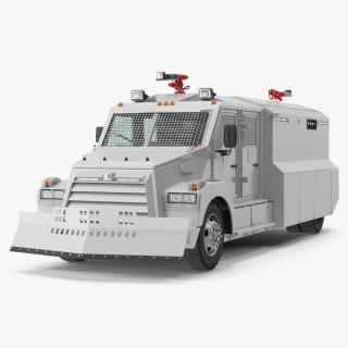 3D Armored Truck for Riot Control White Rigged model