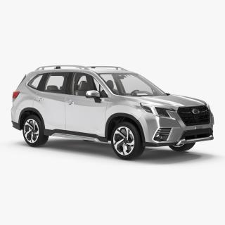 White Compact Crossover SUV 3D