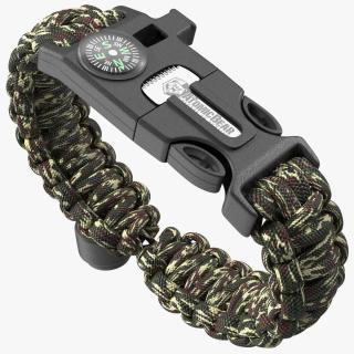 3D Atomic Bear Tactical Paracord Bracelet Camo model
