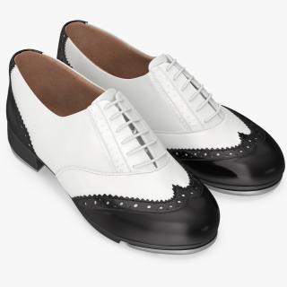 3D White Black Tap Shoes