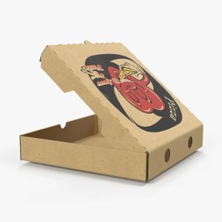 3D Medium Size Open Pizza Box