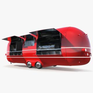 3D Street Food Truck Red Rigged model