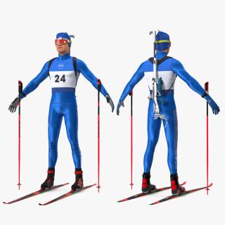 3D Biathlete Fully Equipped USA Team Neutral Pose