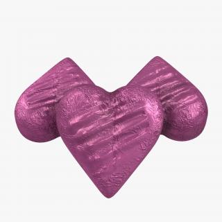 3D Chocolate Candy Heart in Purple Foil