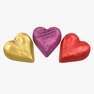 3D model Chocolate Candy Hearts in Foil 3D Models