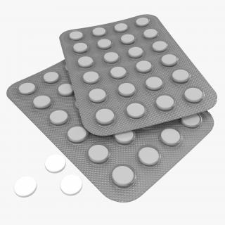 3D Round Pill Blister Pack model