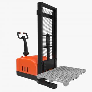 3D Electric Walkie Stacker with Plastic Pallet model