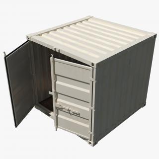 3D 8 ft Storage Container White model