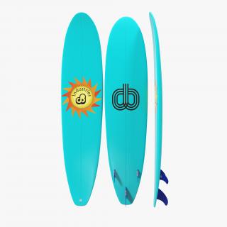 3D Surfboard Longboard 4