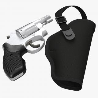 3D model Revolver and Holster 3D Models