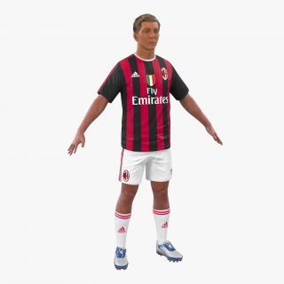 Soccer Player Milan with Hair 3D model