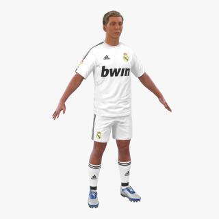 3D model Soccer Player Real Madrid with Hair