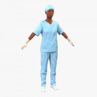 3D Female Surgeon African American 2 model
