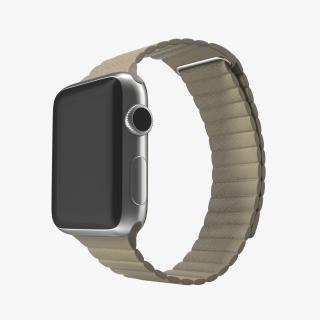 Apple Watch 38mm Magnetic Closure Stone Leather Loop 3D