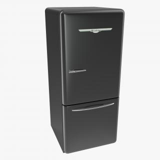 3D Retro Refrigerator Elmira Northstar Black