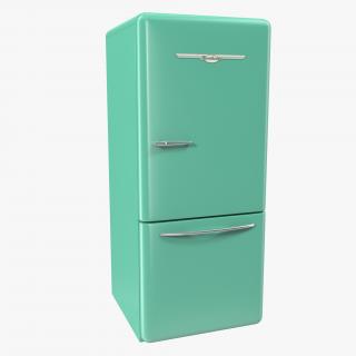 3D Retro Refrigerator Elmira Northstar Green