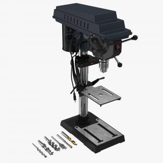 3D Delta Drill Press with Drill Bits model