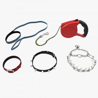 3D Dog Collar and Leashes Collection model