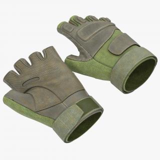 3D US Soldier Gloves 2 Green Short Finger model
