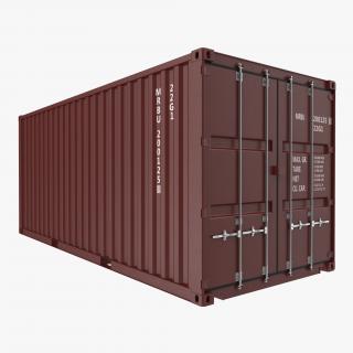 3D model 20 ft ISO Container Brown