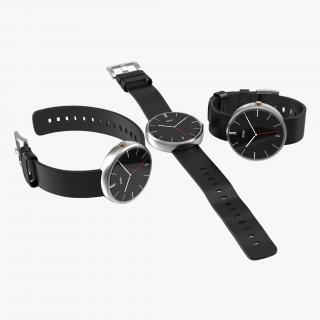 3D model Smartwatch Moto 360 3D Models Set Silver