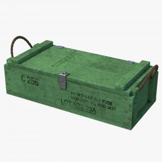 3D Ammo Crate 2 Green model