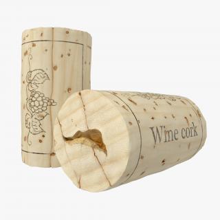 3D Used Wine Cork 2