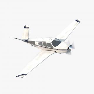 3D Civil Utility Aircraft Beechcraft Bonanza S35 V Tail Rigged 2