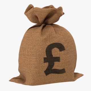Money Bag 2 Pound 3D