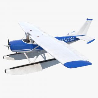 3D Cessna 150 Seaplane Rigged