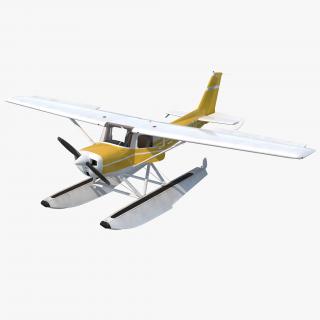 3D Cessna 150 Seaplane Rigged 3 model