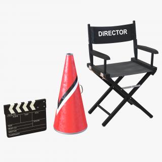 3D Director Chair and Accessories Collection 2 model