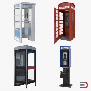 Public Phones Collection 3D model
