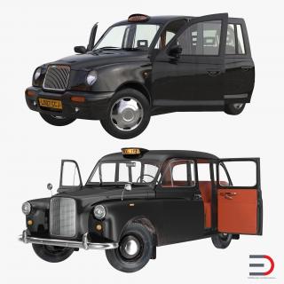 London Cabs Rigged Collection 3D model